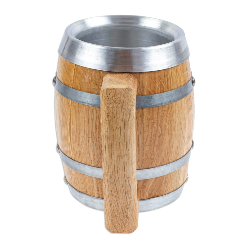 Novica Handmade Memories From The Tavern Wood And Stainless Steel Beer Mug