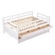 preview thumbnail 4 of 7, White Solid Pine Wood Low Loft Bed Full Size with Full Safety Fence, Ladder, Drawers - Space-Saving