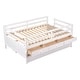 preview thumbnail 4 of 7, White Solid Pine Wood Low Loft Bed Full Size with Safety Fence and Trundle