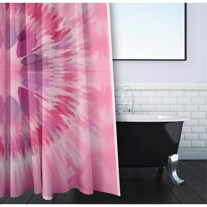 Shibori Burst Geometric Print Shower Curtain