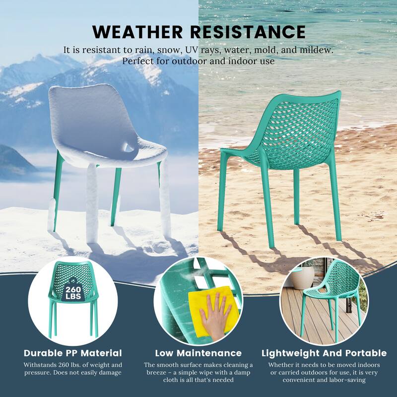 Frond and Form Outdoor Stacking Dining Side Chair (Set of 2)