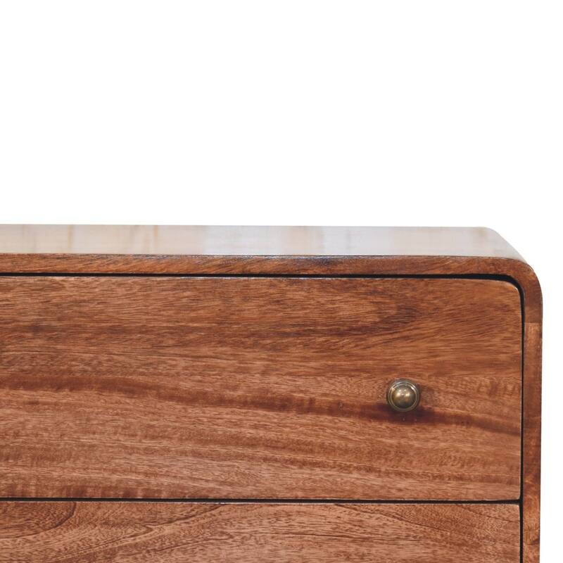 Artisan Furniture Solid Wood Curved Honey Caramel Chest