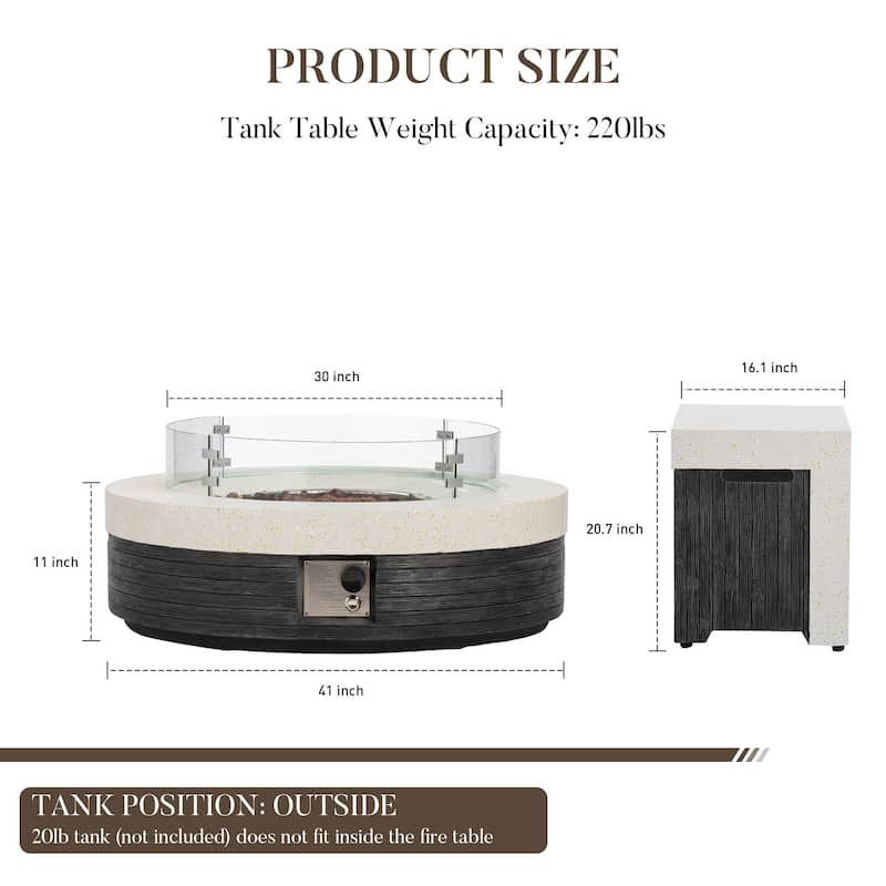 COSIEST Outdoor Gas Fire Table,50,000 BTU with Waterproof Cover​