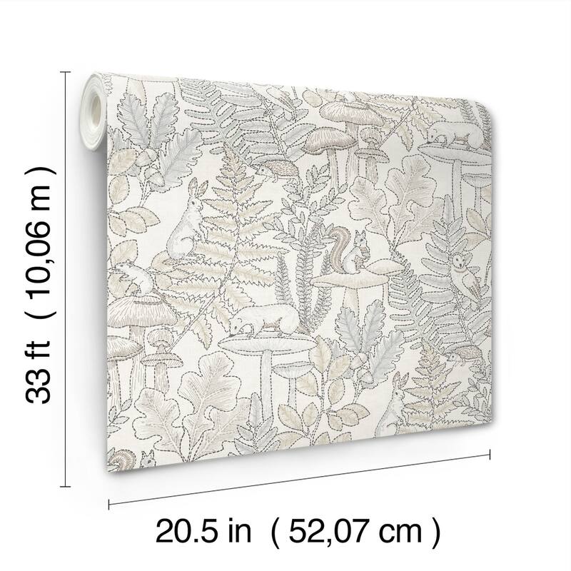 Chesapeake Holt Neutral Woodland Wallpaper