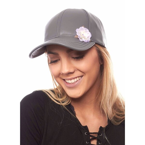 pleather baseball hat