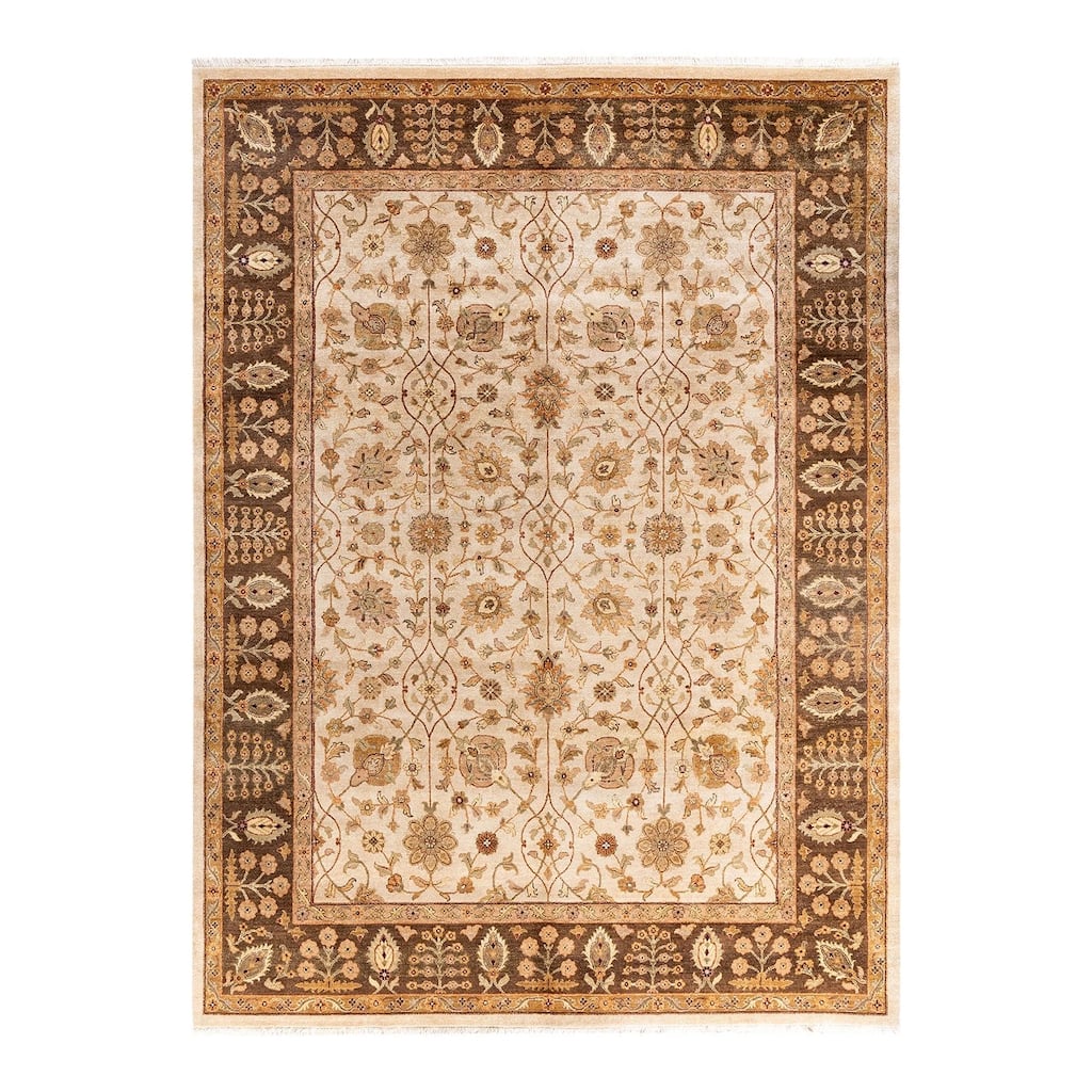 Oushak One-of-a-Kind Handmade Area Rug, Ivory - 8' 10" x 12' 2"