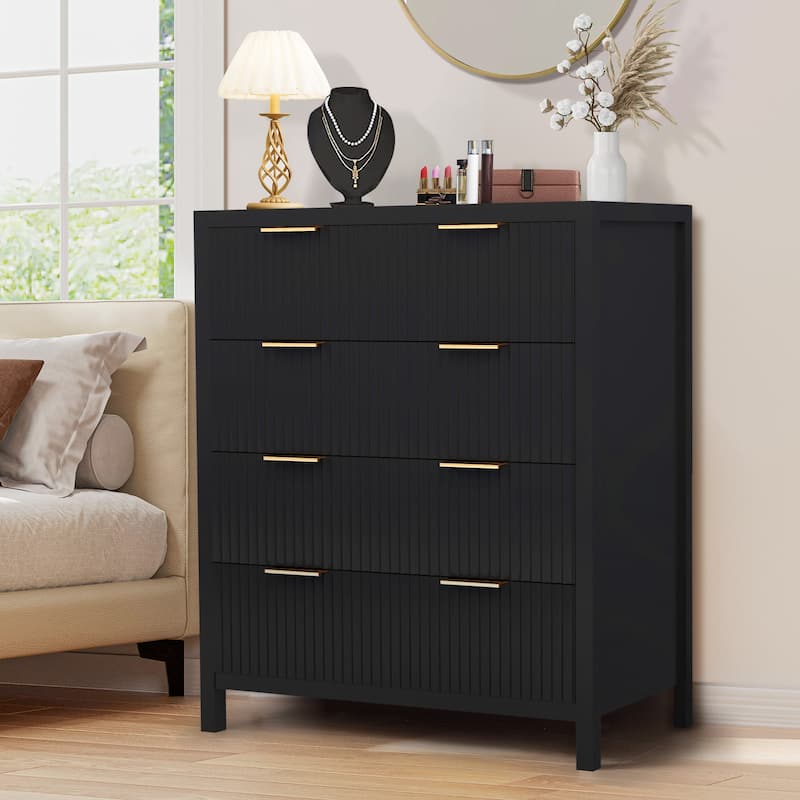 Wooden 4-Drawer Storage Cabinet Dresser