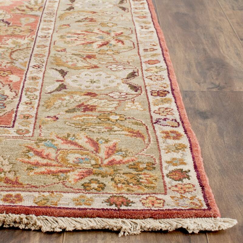 SAFAVIEH Old Aleksa Hand-Knotted Traditional Wool Rug - 9' x 12' - Copper/Green