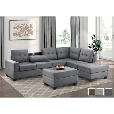 Fresno Reversible Sectional Sofa with Ottoman