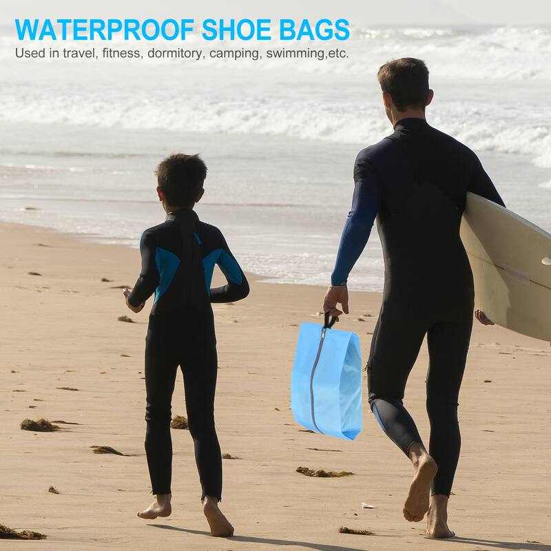 4pcs Waterproof Shoes Bags, 34.5 x 17cm Travel Shoe Organizer Bag Sky Blue Green - Sky Blue, Green