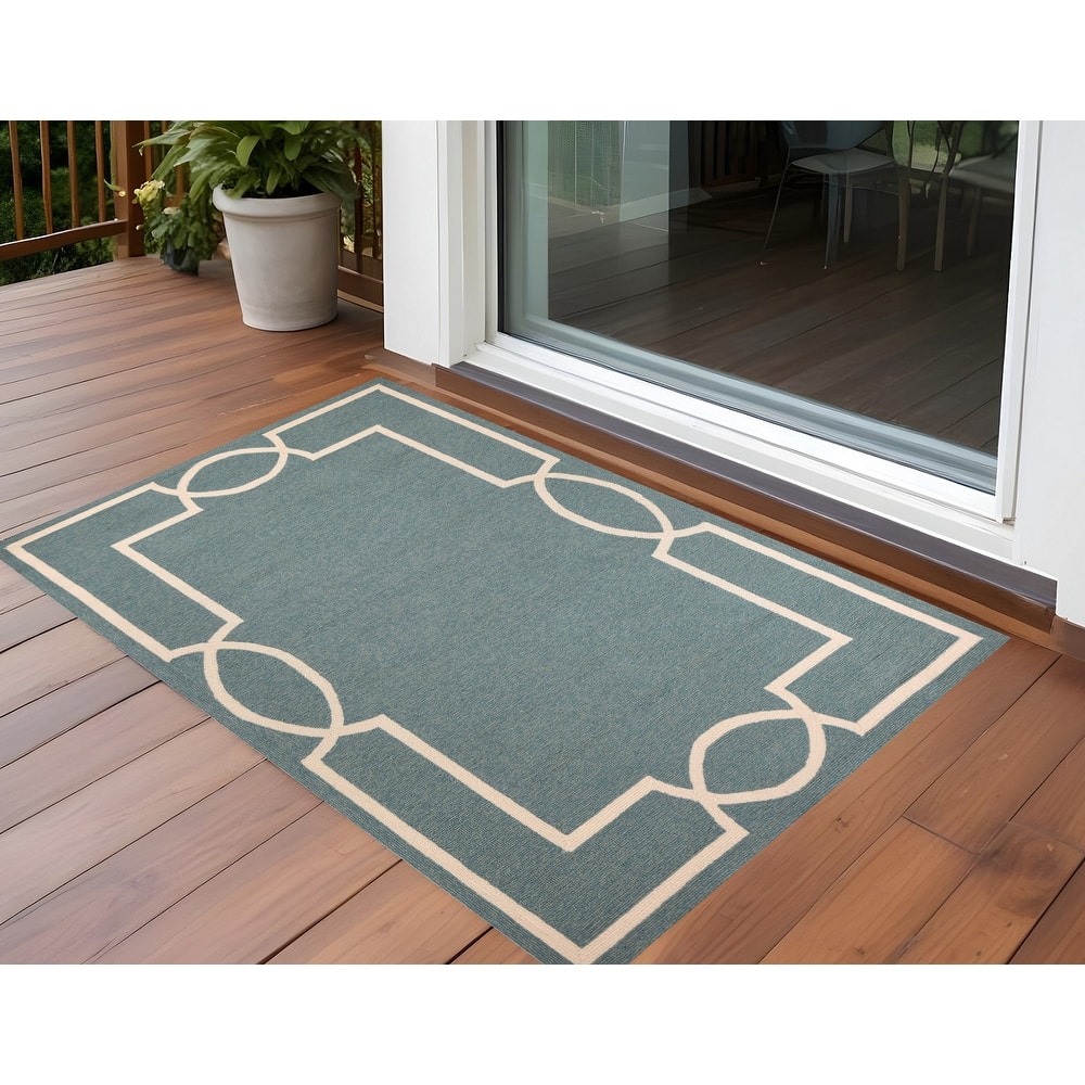 Allof Elegant Plain Weather Resistant Heritage-Inspired Hand-Woven Outdoor Rug
