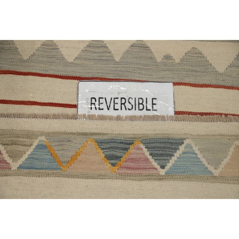 Hand Woven Oriental 100% Wool Carpet Southwestern Tribal Multi-Colored Kilim Runner Rug - 9' 4'' X 2' 5''