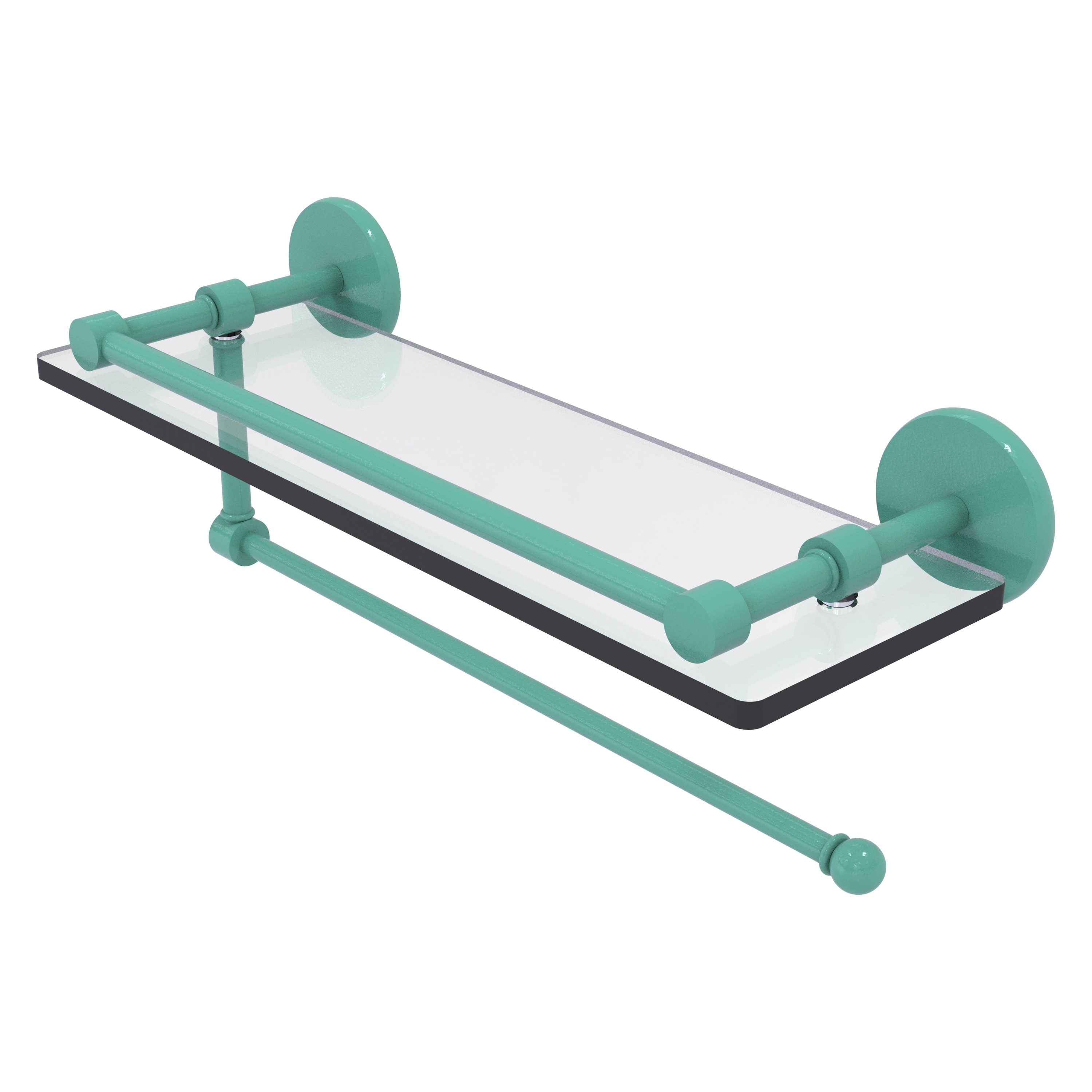 Allied Brass Prestige Skyline Collection Paper Towel Holder with 16 Inch Gallery Glass Shelf