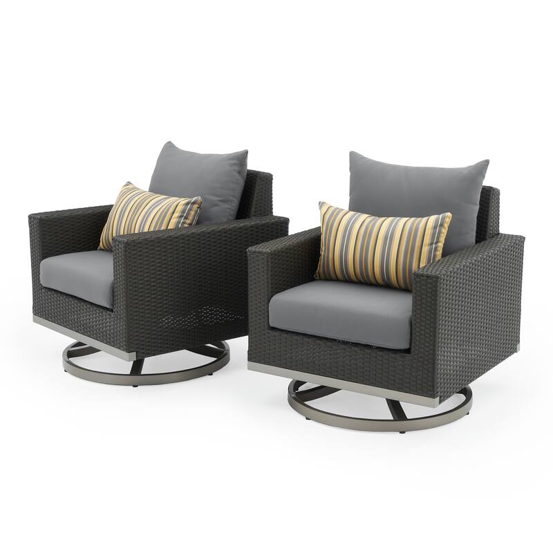 Milo Espresso 8 Piece Sunbrella Outdoor Patio Motion Seating Set