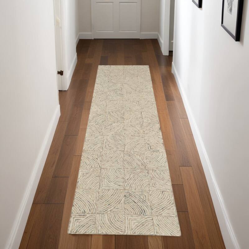 Duhu Power Loomed Geometric Abstract Modern Soft Area Rug By HomeRoots - 90' X '27' X '0.5 - 90' X '27' X '0.5 - Tan - Runner