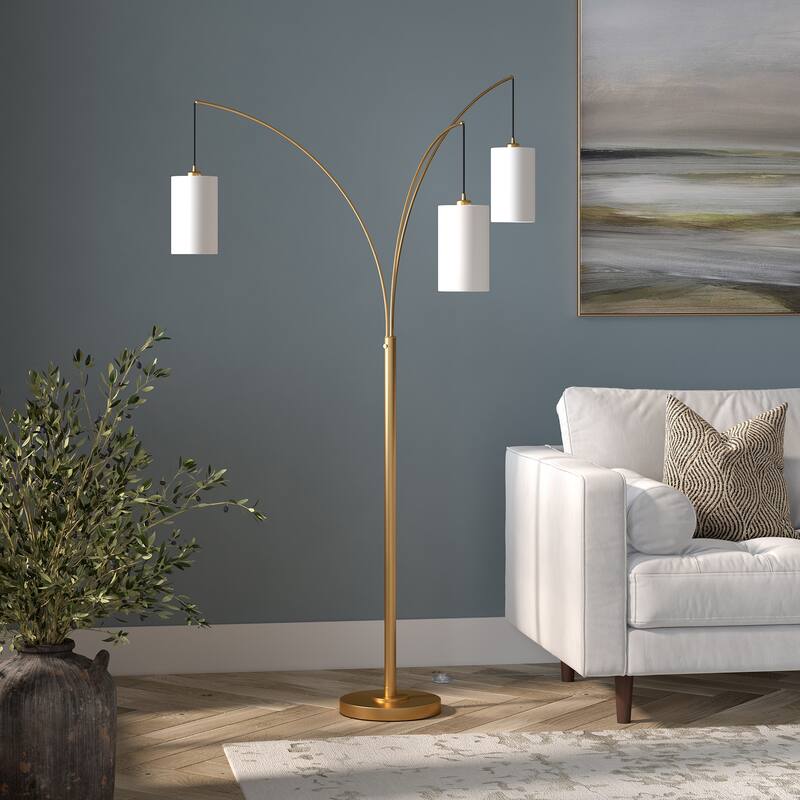 Aspen 3-Light Torchiere Floor Lamp with Fabric Shade