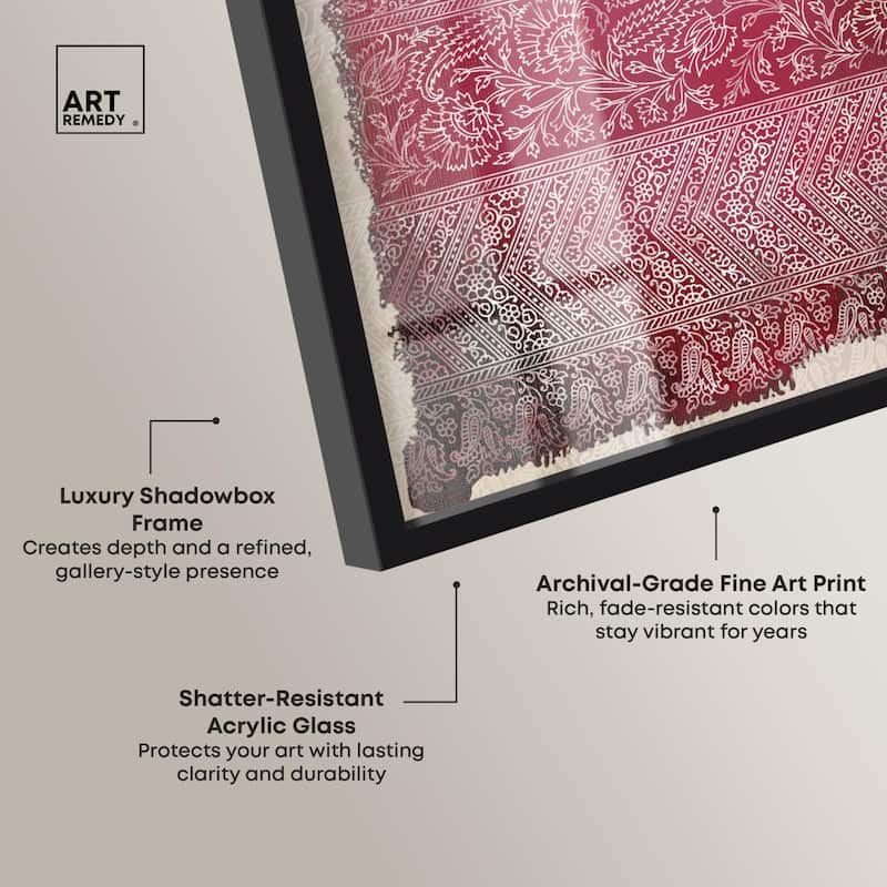 Burgundy Stamps Shadowbox by Art Remedy