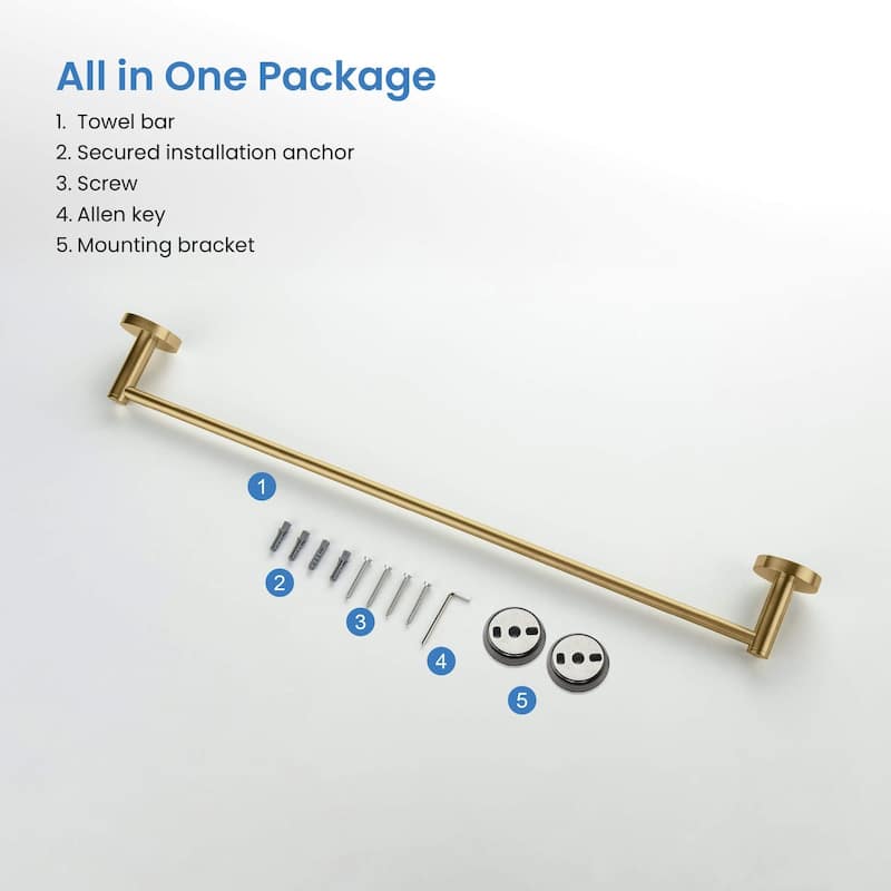 Circular 24 inch Bathroom Towel Bar