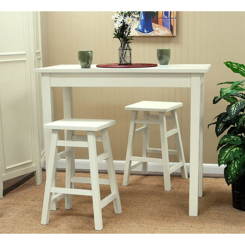Wooden Pub Bar Table - 42" - Antique White