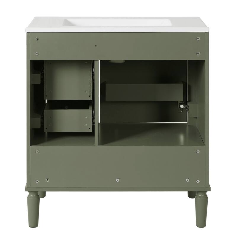 30" Freestanding Bathroom Vanity with Ceramic Sink