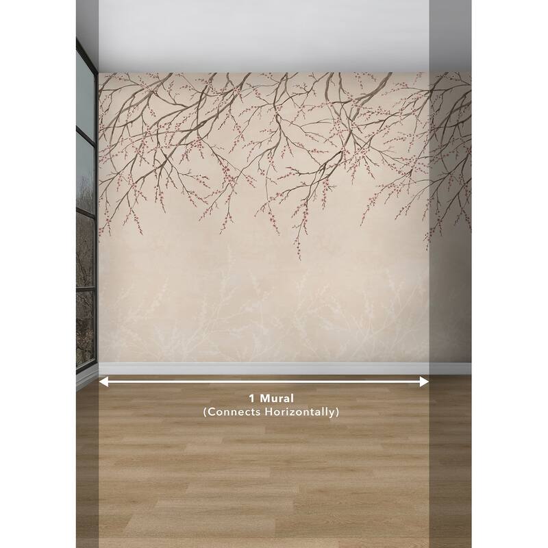 WallPops Scott Living Hanami Pink Self Adhesive Mural - N/A