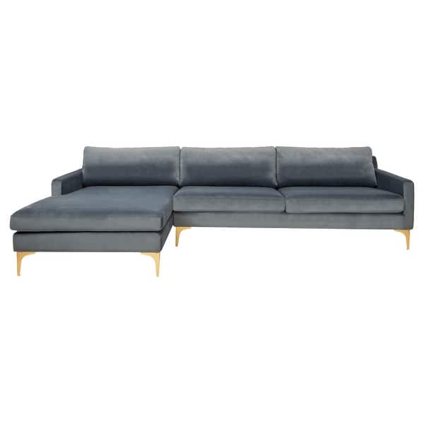 SAFAVIEH Couture Brayson Velvet Chaise Sectional Sofa 119" W x 3865" L x 33" H On Sale