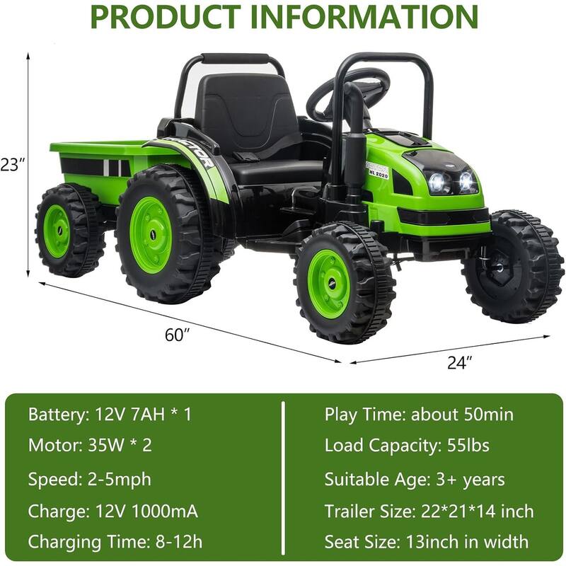 Ride on Tractor with Tiltable Trailer