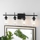 preview thumbnail 1 of 15, GetLedel 4-light Vanity Light Sconce With Clear Glass Shades Black