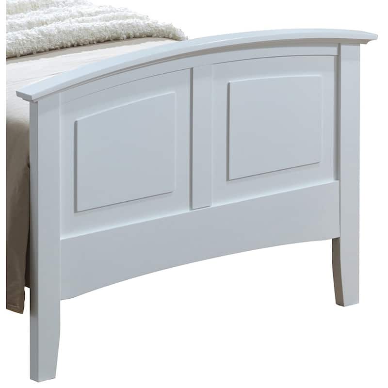 Curved Rail Wood Panel Twin Bed Frame - 77" - White