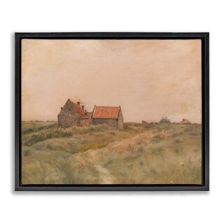 Stupell Cottage on October Day Framed Floater Canvas Wall Art Design By ...