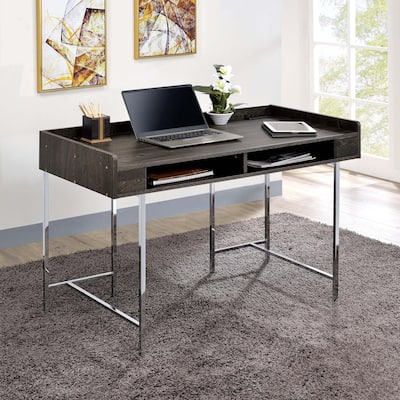 Yary Transitional Brown 47-inch Wood Computer Desk with USBs by Furniture of America