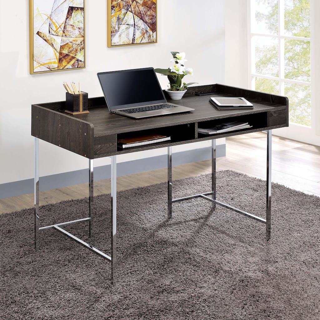 Yary Transitional Brown 47-inch Wood Computer Desk with USBs by Furniture of America