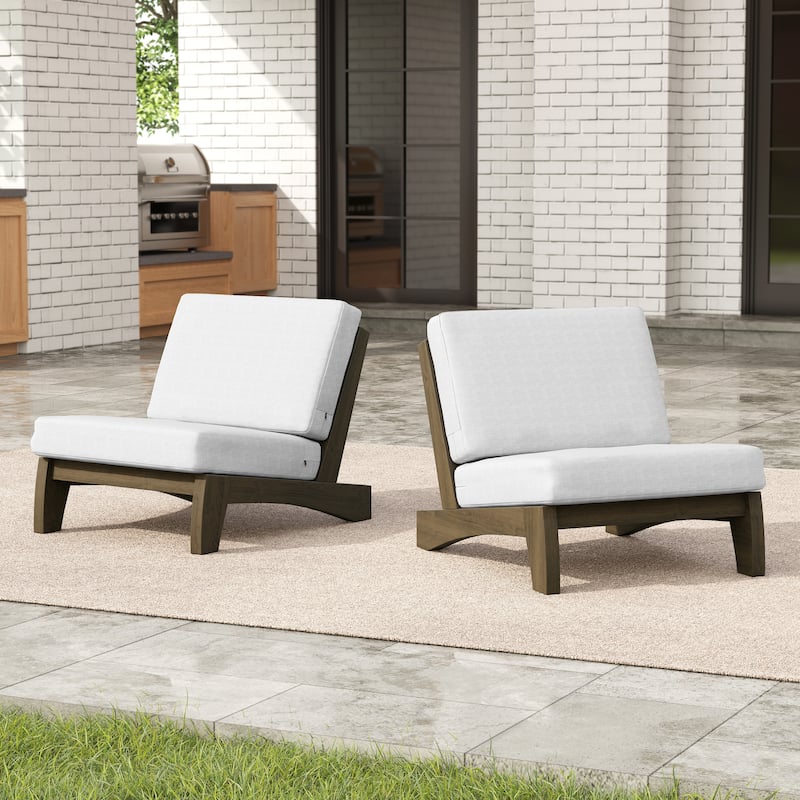 Sectional Wood Furniture 2 Seat Armless Patio Sofa