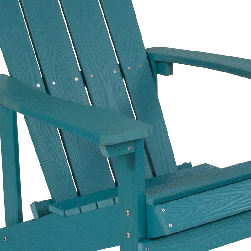 Outdoor All-Weather Poly Resin Wood Adirondack Chairs (Set of 2)