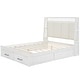 preview thumbnail 14 of 16, Full Size Wood Platform Bed with Upholstered Headboard and 2 Drawers, White