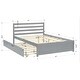 preview thumbnail 5 of 7, Full Size Wooden Platform Bed with Headboard and Under-Bed Trundle, Sturdy Pine Construction