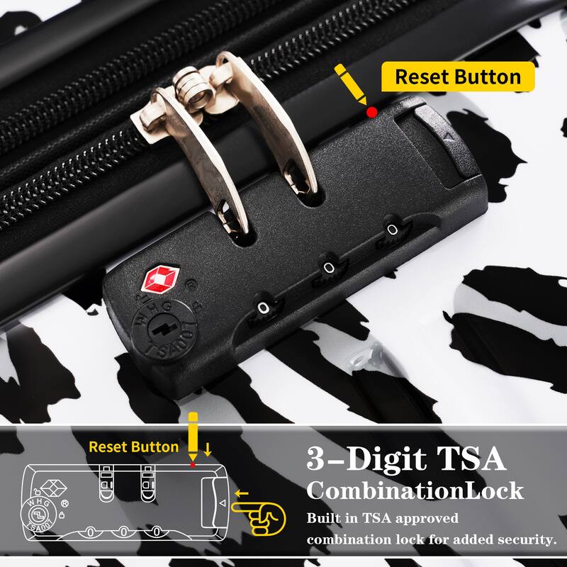 Classic 3 Piece Hardshell Carry-On Luggage Set, PC Durable Lightweight Suitcase with TSA Lock and Spinner Wheels, for Travel