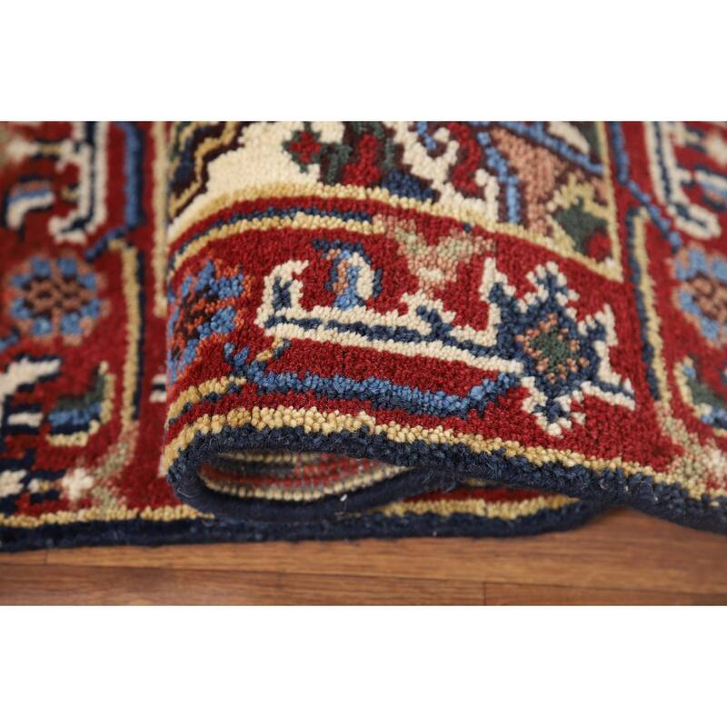 Traditional Heriz Serapi Accent Rug Hand-Knotted Blue Wool Carpet - 2'0" x 3'0"