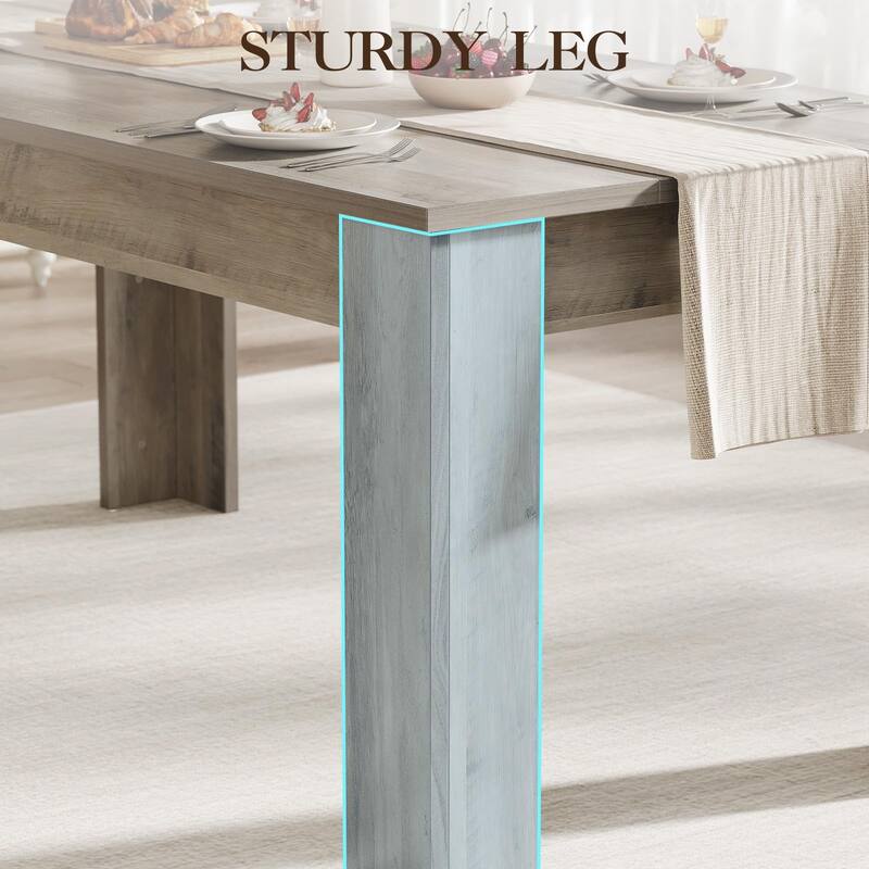 63 Inch Dining Table, Rectangular Dining Table for Kitchen
