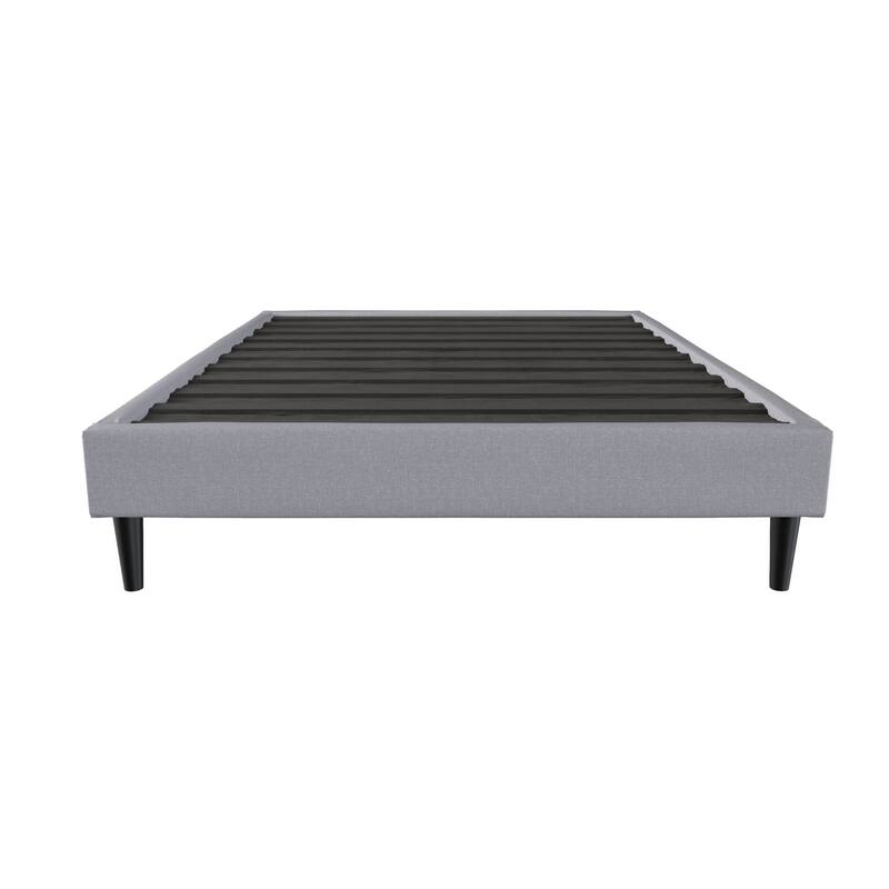 Contemporary Grey Upholstered Platform Bed