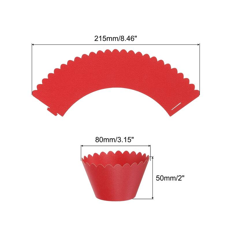 Cupcake Wrappers Paper, 50 Pack Baking Cups Standard Decoration - Red