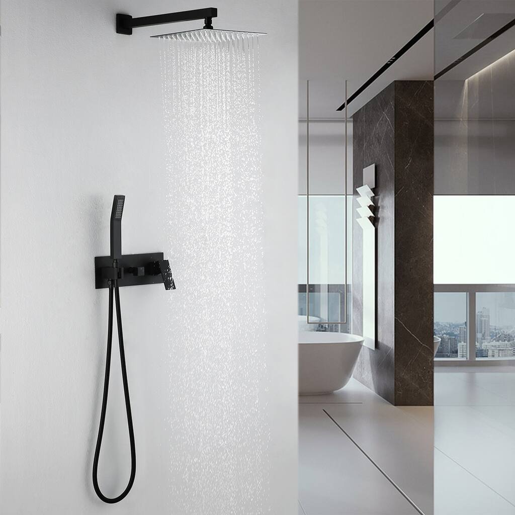 Luxury High- pressure Shower System with handheld spray in Black