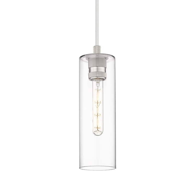 Innovations Lighting 434-1P-13-4 Crown Point Pendant Crown Point 4" - Satin Nickel / Clear