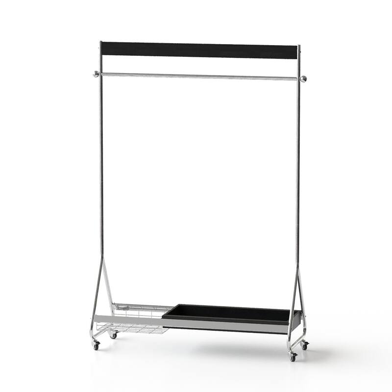 Antique American Style Clothes and Hat Rack with Storage Shelf, Portable Stainless Steel Floor Stand, for Bedroom