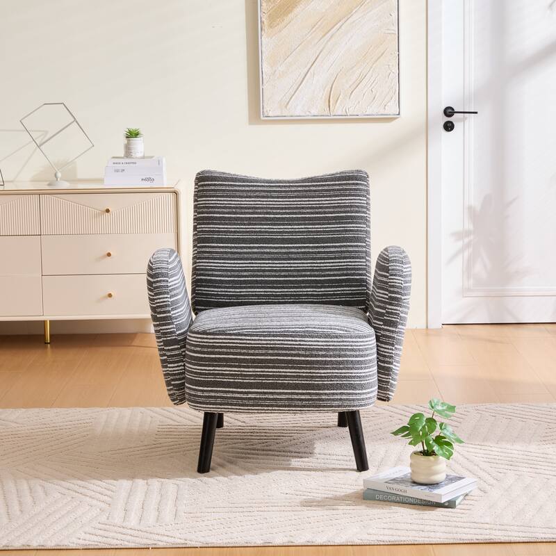 Modern style armchair with sanded fabric