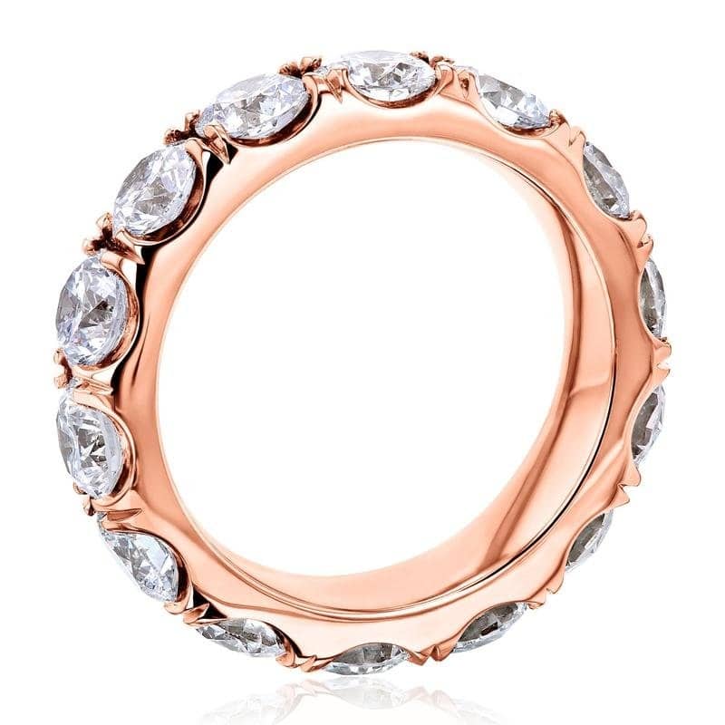 Kobelli 4.3 to 5.3 Carat Lab Grown Diamond 14k Solid Gold Wide Eternity Bethany Ring