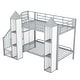 preview thumbnail 23 of 28, Castle-shaped Design Twin over Twin Metal Bunk Bed with Wardrobe and Multiple Storage