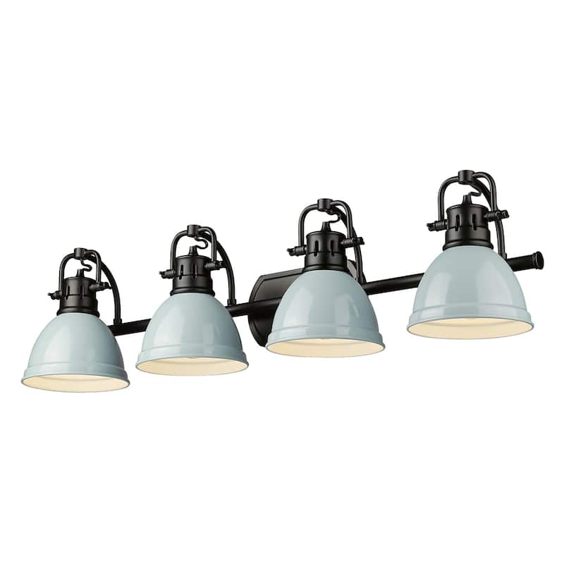Duncan 4-light Bath Vanity - Matte Black with Seafoam