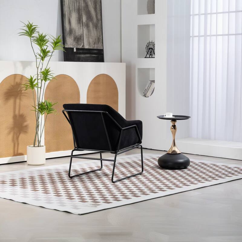 Black 24.8" Upholstered 360° Swivel Desk Chair with Comfortable Pillow