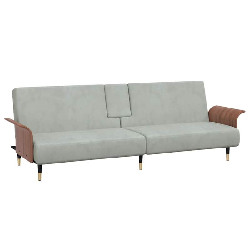 vidaXL Sofa Bed Convertible Sofa Bed with Cup Holders for Living Room Velvet - 88.2" x 35" x 27.6"